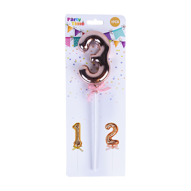 Birthday Anniversary Cake Decoration Number Topper 3 (Three)