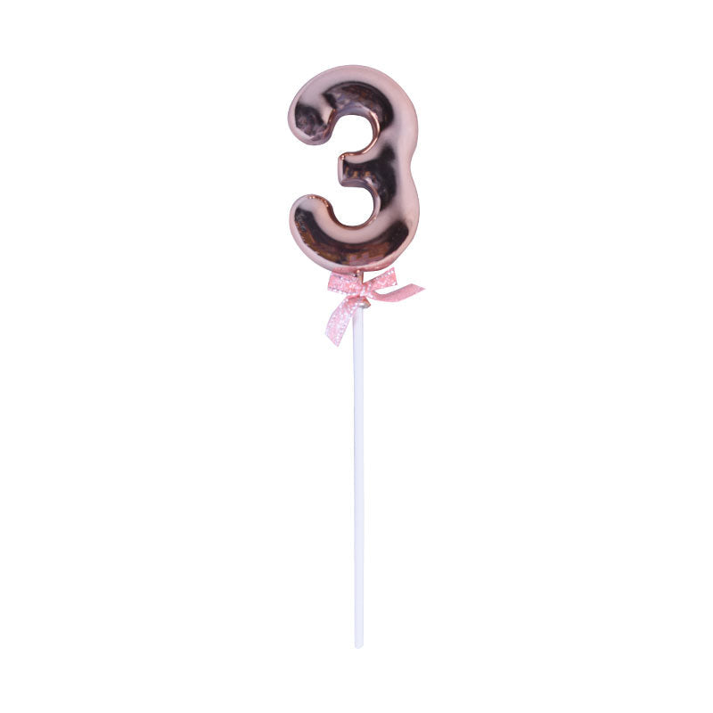 Birthday Anniversary Cake Decoration Number Topper 3 (Three)