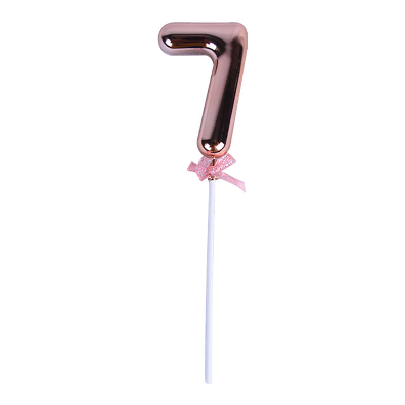 Birthday Anniversary Cake Decoration Number Topper 7 (Seven) Copper