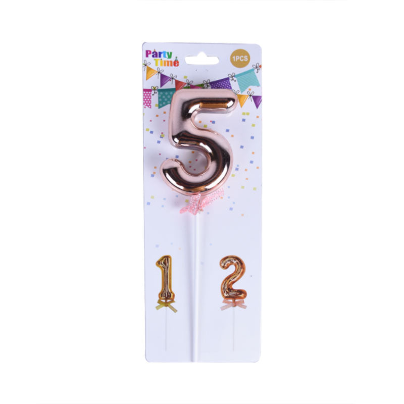 Birthday Anniversary Cake Decoration Number Topper 5 (Five) Copper