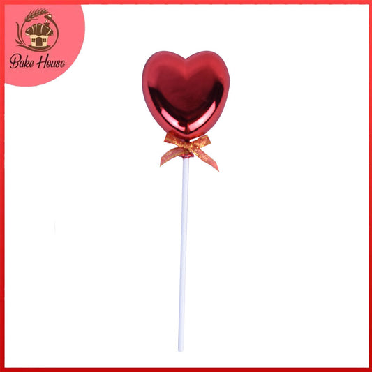 Red Heart Cake Topper for Birthday, Anniversary, and Wedding Cake Decoration