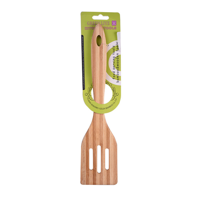 Wooden Slotted Cooking Solid Turner Spoon 28cm