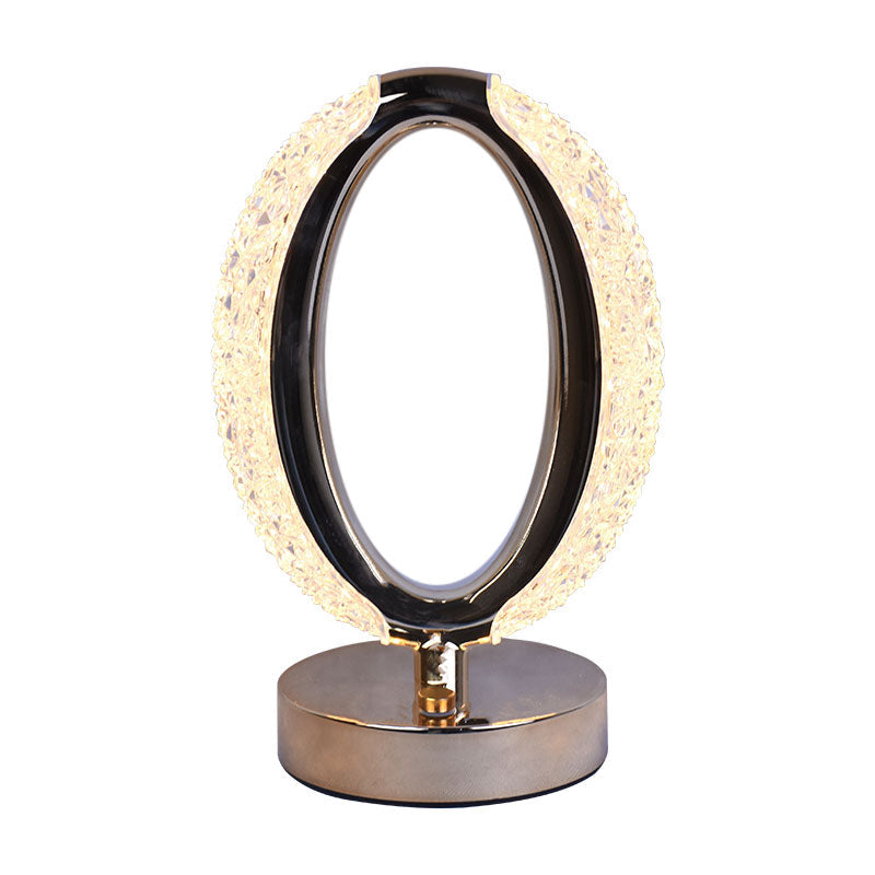 Rechargeable Luxury Eye Shaped Crystal Table Lamp With 3 Colors Touch Control