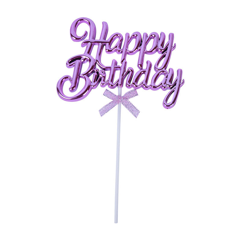 Happy Birthday Cake Topper (Design 30) Purple