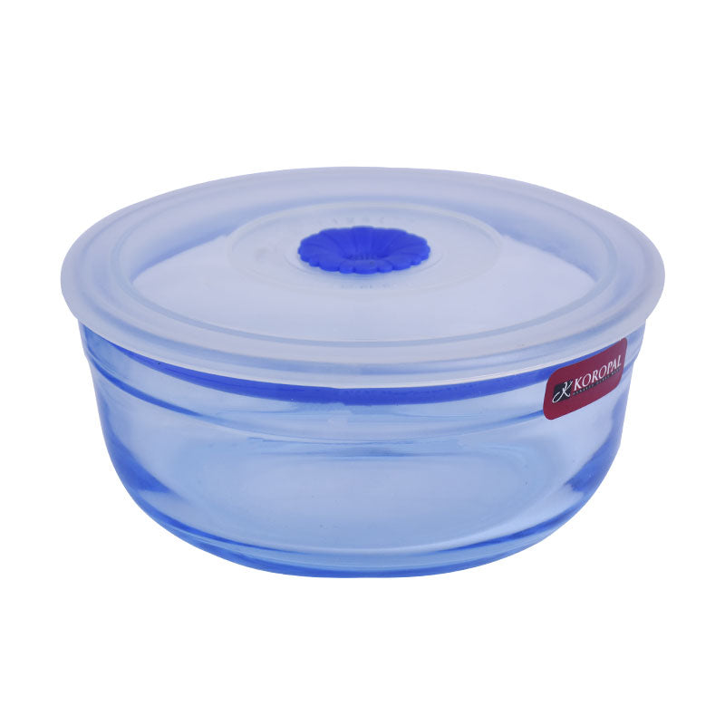 2 Pcs Koropal Food Container Glass Bowl with Airtight Plastic Lid