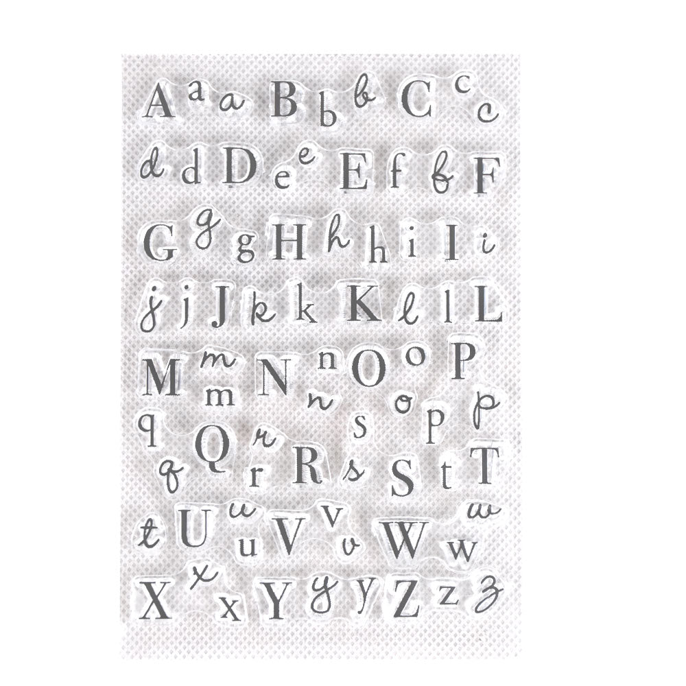 Upper & lowercase Stylish Alphabets Silicone Rubber Stamp