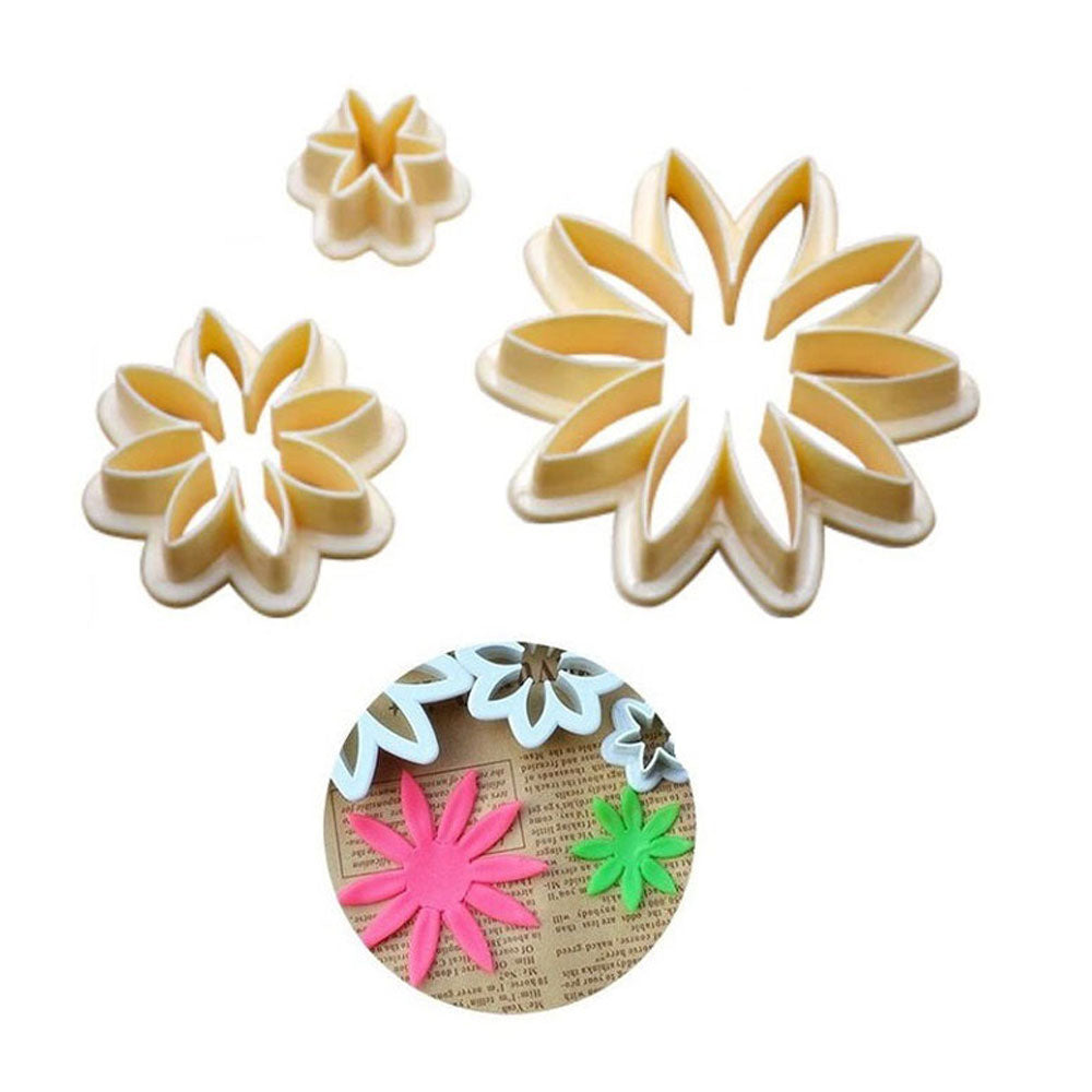 Daisy Flower Fondant Cutter 3Pcs Set Plastic