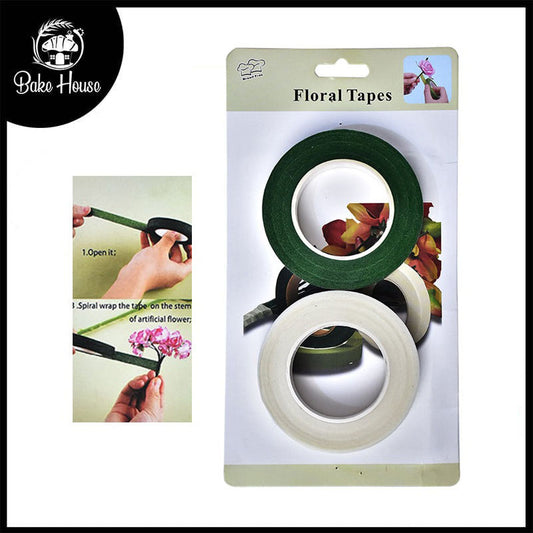 Decorating Floral Tape 2Pcs Set Green & White