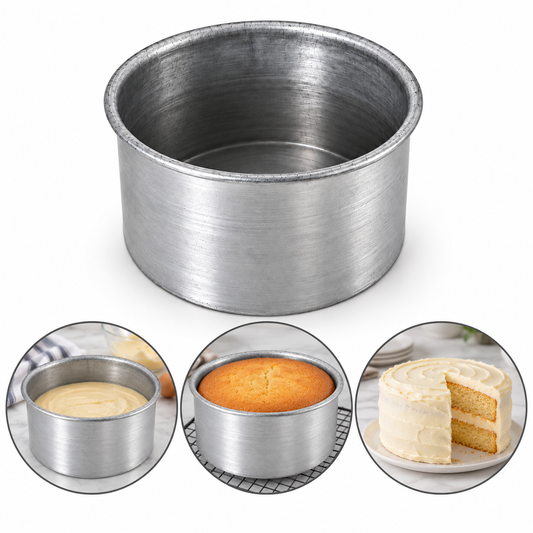 Round Cake Baking Mold Heavy Duty Galvanized Steel 3x3 Inch