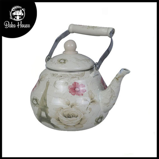 Designed Enamel Coated Teapot Kettle 2.0 Litre