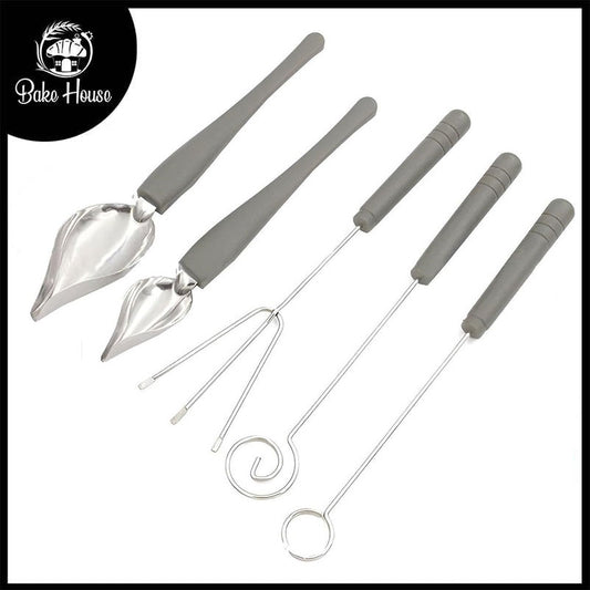 Dessert Sauce Drawing Spoons & Chocolate Dipping Decorating Tools 5 Pcs Set