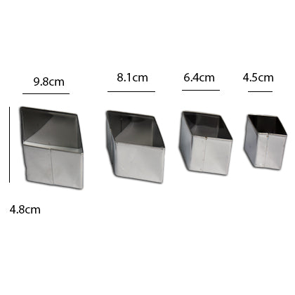 Diamond Shape Cookie Cutter Stainless Steel 4Pcs Set