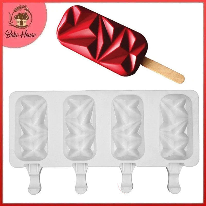 Diamond Style Cakesicle & Popsicle Mold 4 Cavity