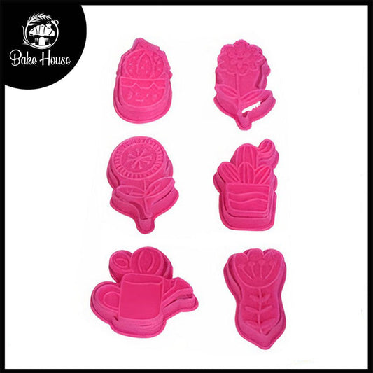 Different Flowers Cookie Cutter Plastic 6Pcs Set