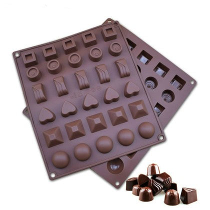 Different Shapes Silicone Chocolate Mold 30 Cavity