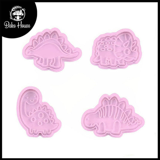 Dinosaur Fondant & Cookie Cutter 4Pcs Set