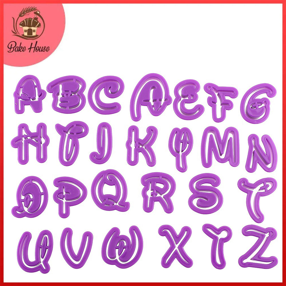 Disney Style Alphabet Fondant Cookie Cutters 26Pcs Set
