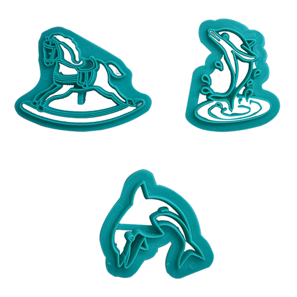 Dolphin & Rocking Horse Fondant Cutter 3Pcs Set