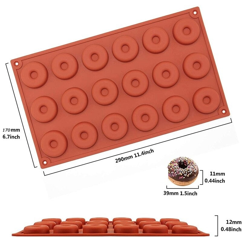 Donut Design Silicone Mold 18 Cavity