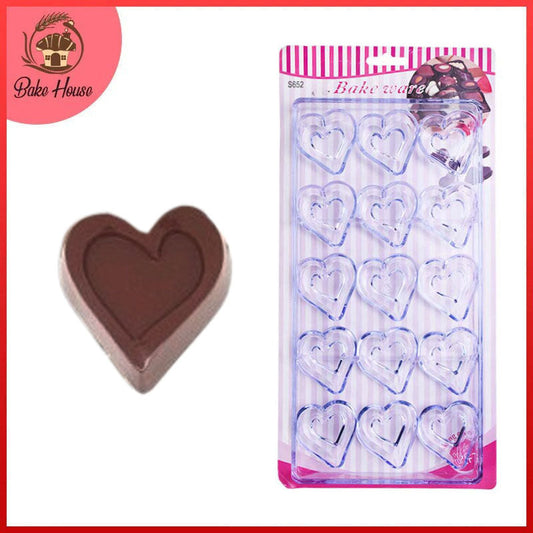 Double Heart Acrylic Chocolate Mold 15 Cavity