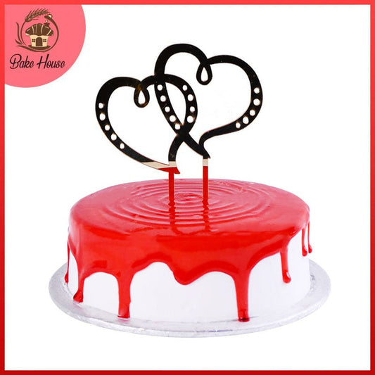 Double Hearts Cake Topper (Golden)