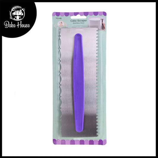 Double Sided Cake Edge Comb Stainless Steel With Handle