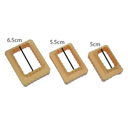 Double Sided Cookie Cutter 3Pcs Set Plastic Rectangle