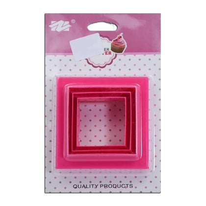 Double Sided Cookie Cutter 3Pcs Set Plastic Square