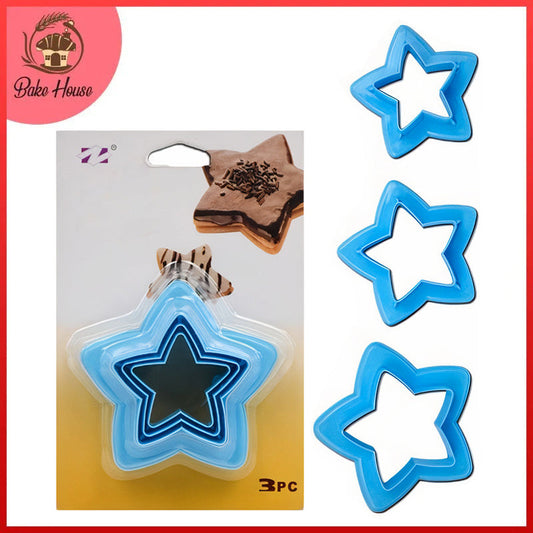 Double Sided Cookie Cutter Plastic 3Pcs Set Star Shape
