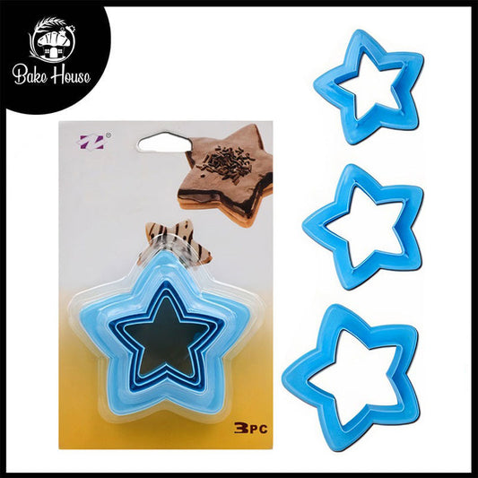 Double Sided Cookie Cutter Plastic 3Pcs Set Star Shape