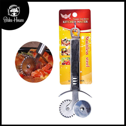 Double Wheel Pizza Cutter Stainless Steel