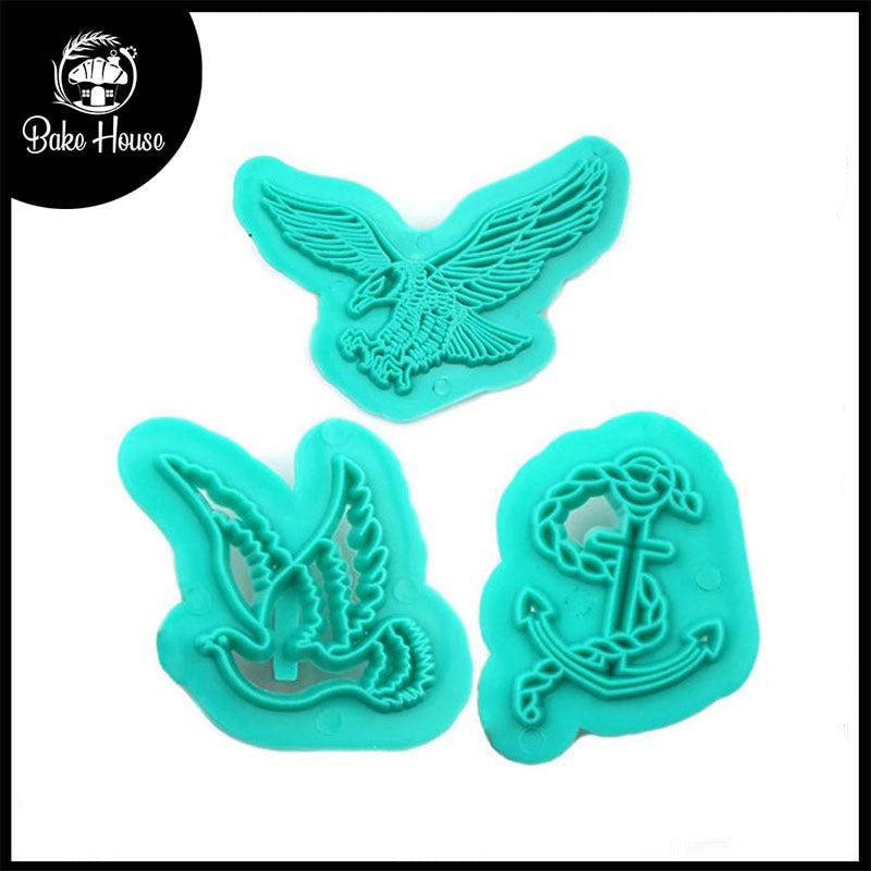 Dove Eagle & Anchor Fondant Cutter 3Pcs Set