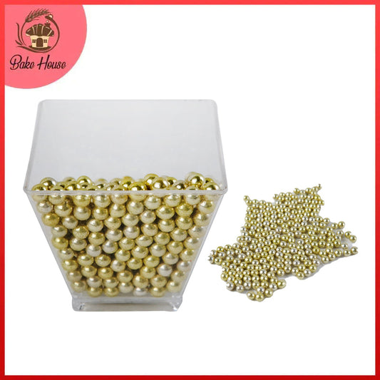 Edible Cake Decorating Pearls Golden 30g Pack (Medium) Shade 01