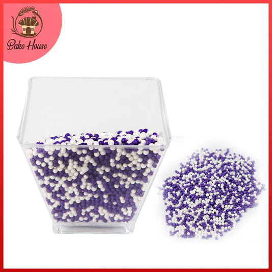 Edible Cake Decorating Pearls Purple and White 30g Pack