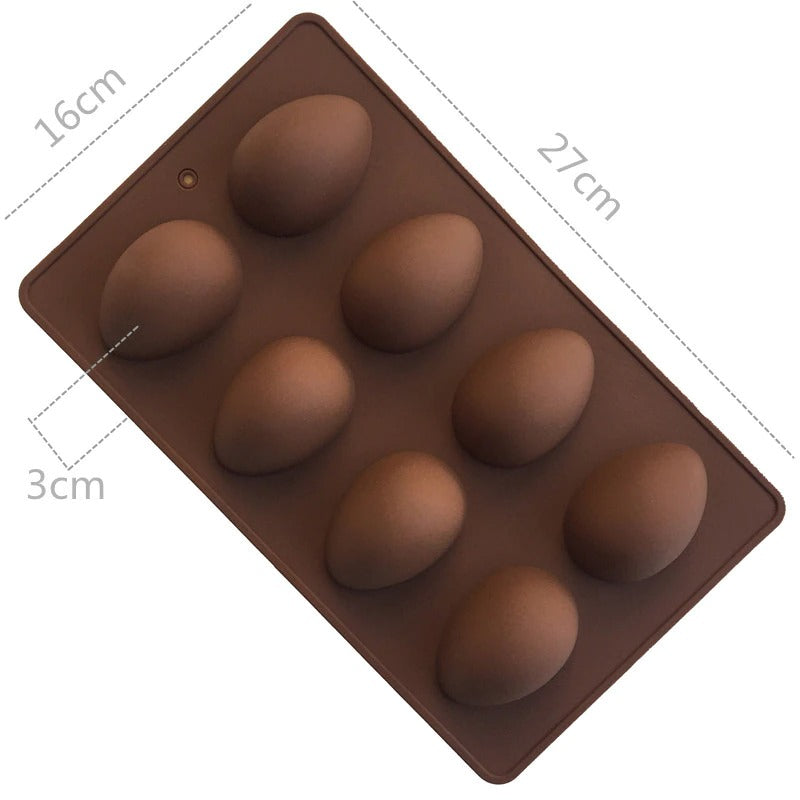 Silicone Baking Mold-Egg Shape 8 Cavity - Mia Cake House