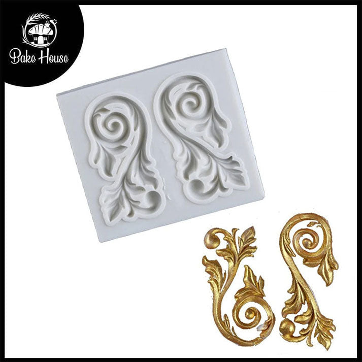 Embossed Pattern Lace Shape Cake Border 2 Cavity Silicone Mold