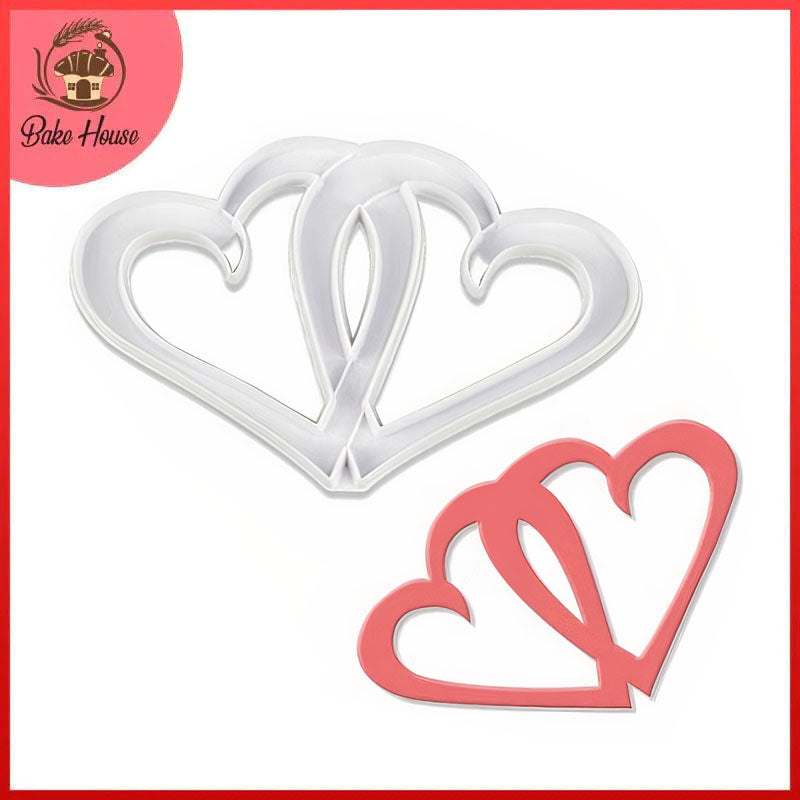 Entwined Hearts Fondant Cake Cutter Plastic