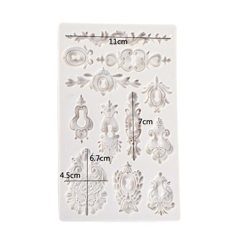 European Baroque Embossed Door Lock Keyhole Silicone Fondant Mold