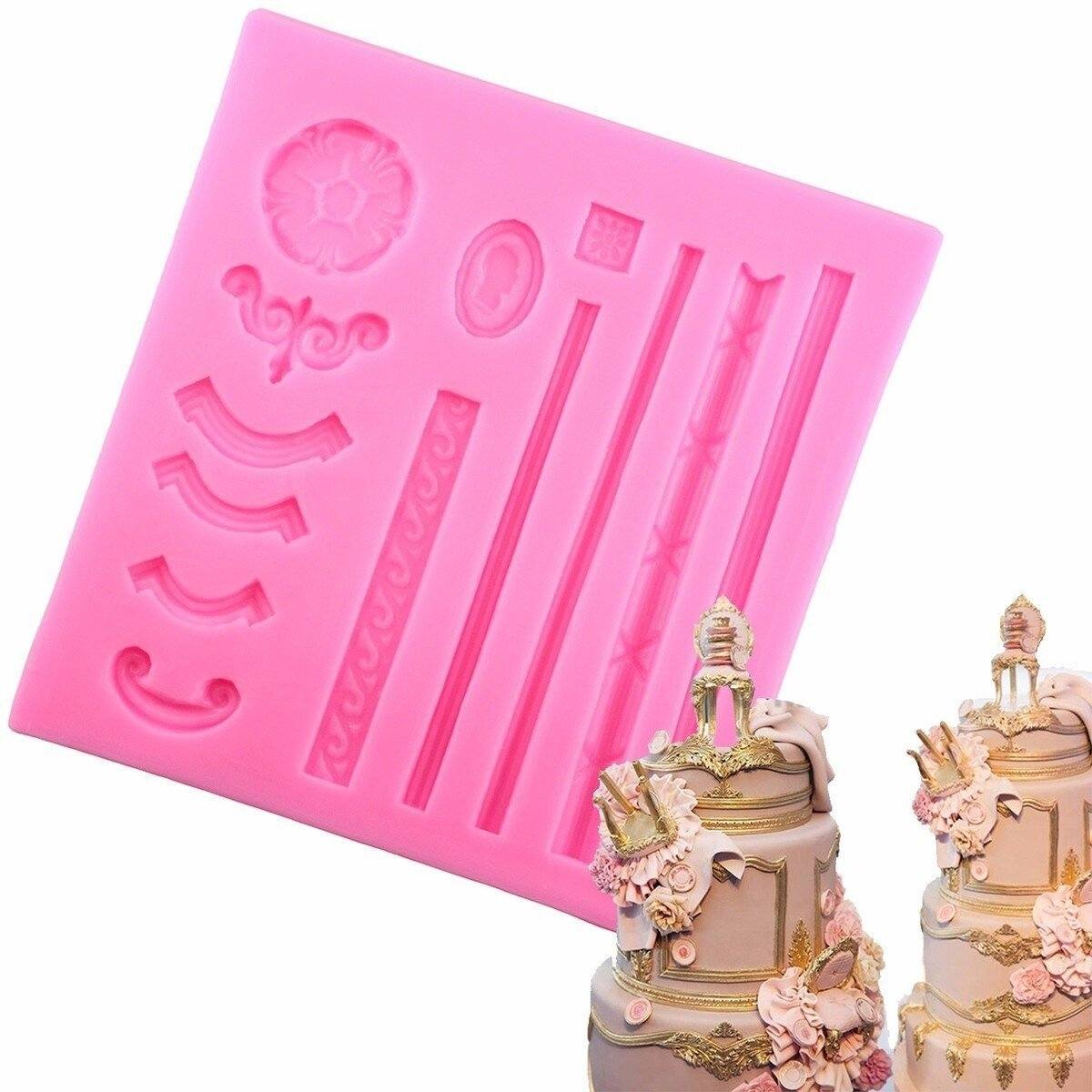 European Relief Frame Fondant Cake Border Silicone Mold