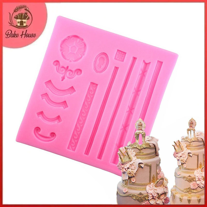 European Relief Frame Fondant Cake Border Silicone Mold