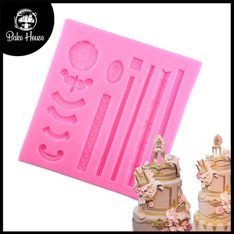 European Relief Frame Fondant Cake Border Silicone Mold