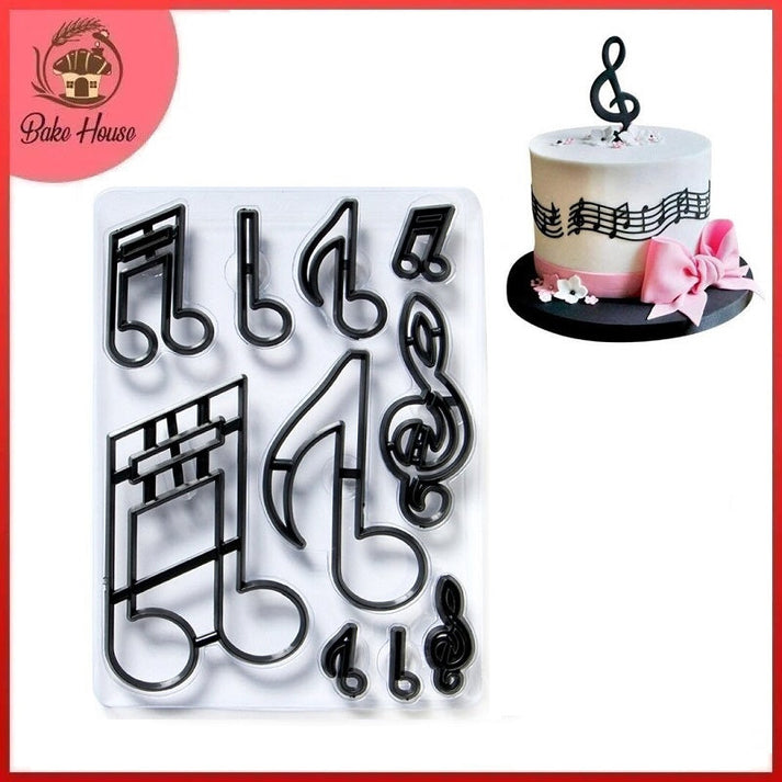 Extra Large Music Notes Fondant Cutter 10Pcs Set Plastic Bake House