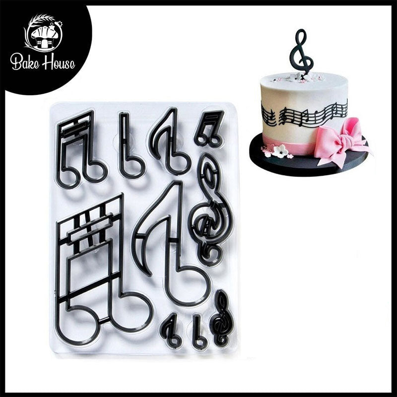 Extra Large Music Notes Fondant & Cookie Cutter 10Pcs Set Plastic