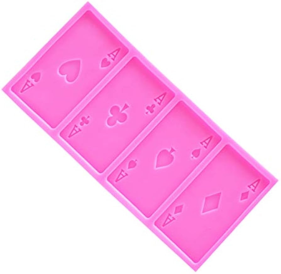 Poker Card Fondant Silicone Mold 4 Cavity