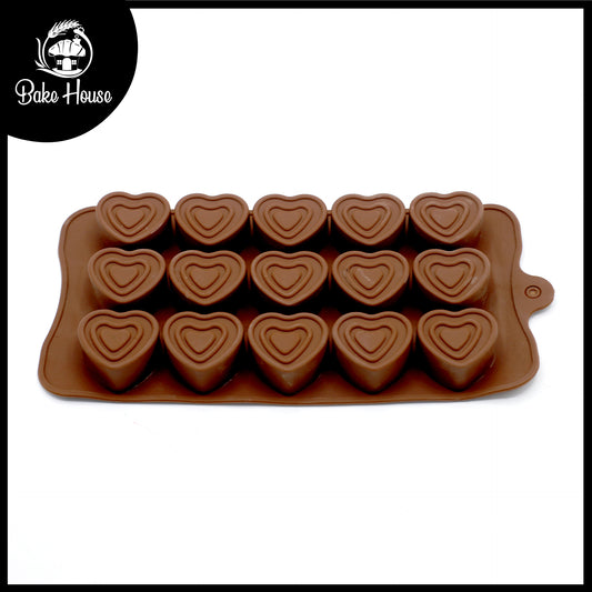 Triple Heart Silicone Chocolate Mold 15 Cavity