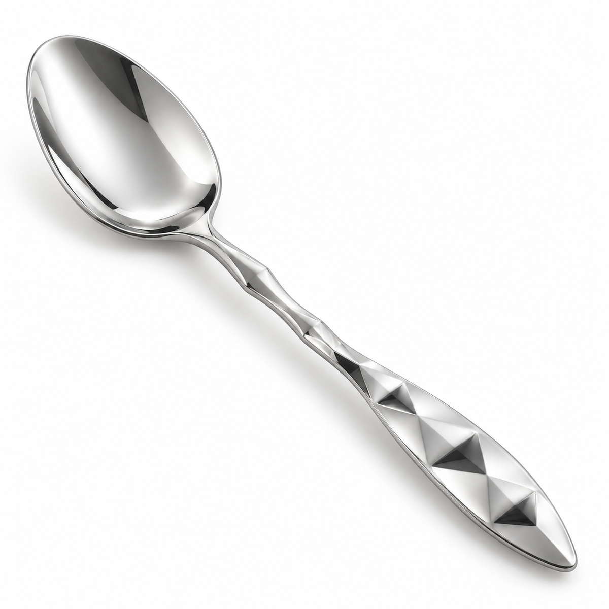 Line Pattern Stainless Steel Dessert Spoon 4Pcs Set