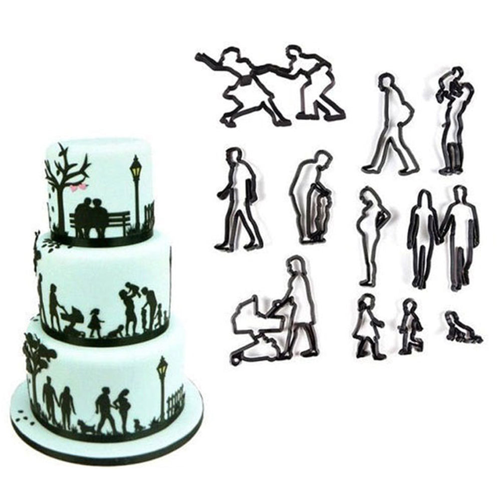 Family Fondant & Cookie Cutter 11Pcs Set Plastic