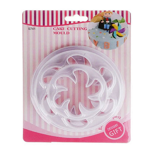 Fan Style Flower Fondant And Cookie Cutter 3Pcs Set Plastic