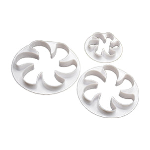 Fan Style Flower Fondant & Cookie Cutter 3Pcs Set Plastic