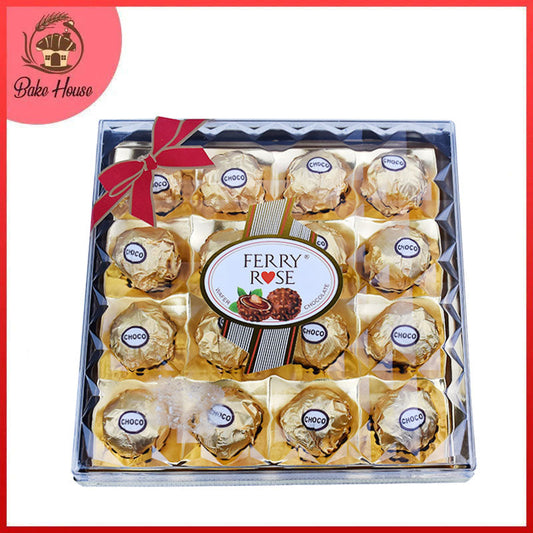 Ferry Rose Wafer Chocolate Balls 16Pcs Square Gift Box